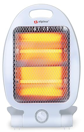 alpina Chauffage Electrique Compact sur Pied – Radiateur Electrique - Chauffage Infrarouge 800W – Lampe Chauffante avec 2 Positions - Portable