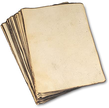 Wanderings Carta Antica Fatta a Mano con Bordo Leggermente Bruciato – 21×30 cm – Formato A4 – Confezione da 50 – Carta per Acquerello e Tecniche Miste – Per Scrittori, Inviti e Artigianato – 150 GSM