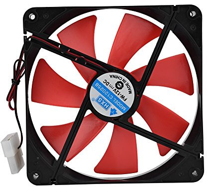 Ventilador de enfriamiento de bajo Ruido de 140 mm para enfriamiento de computadora, Ventilador de enfriamiento de Caja de PC DC 12V 2300RPM (Negro + Rojo)