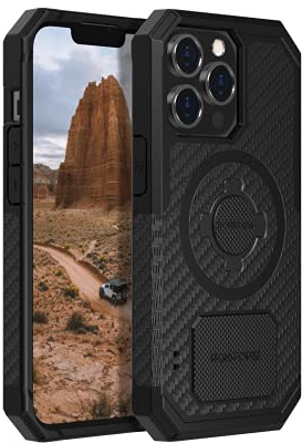 Rokform - iPhone 13 Pro Case, Rugged Series, Dual Magnet Plus MagSafe Compatible, Magnetic Protective Apple Gear, iPhone Cover with RokLock Twist Lock, Drop Tested Armor (Black)