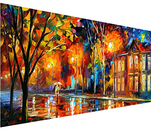 YALKIN 5D Diamond Painting Großes XXL 40x80cm Diamant Painting Bilder Abstrakte Straßenansicht Diamond Art Erwachsene Full DIY Diamant Kunst Malerei Stickerei Set Kreuzstich Bilder Home Wand Dekor