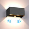 Audor 24W Außenlampe mit Bewegungsmelder, IP65 Wasserdicht Außenwandleuchte, LED Wandleuchte Außen/Innen mit Up and Down Aussenlampe Einstellbar Abstrahlwinkel LED Wandlampe Innen Warmweiß -Anthrazit