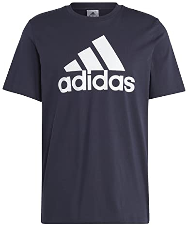 adidas Men's Essentials Single Jersey Big Logo Tee, Legend Ink / White, M