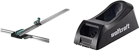 wolfcraft 4008000 Règle Plaquiste en T avec Découpeuse Parallèle & 4013000 Rabot-bloc Plaquiste Extra Large - 150 x 57 mm