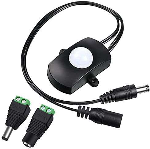 Greluma 1 Stück Mini-PIR-Bewegungssensor Schalter, DC 5-24V 2A Anwesenheitssensorschalter für LED-Streifenlicht