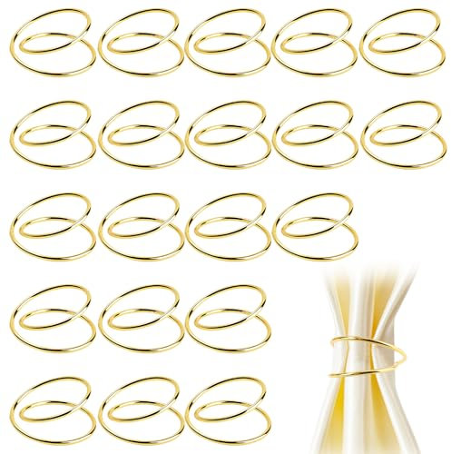 SITAKEGS Christmas Gold Napkin Rings, 20PCS Metal Spiral Napkin Rings Buckles Simple Alloy Napkin Ring Serviette, Napkin Holder Ring for Family Dinner Wedding Party Table Decorations