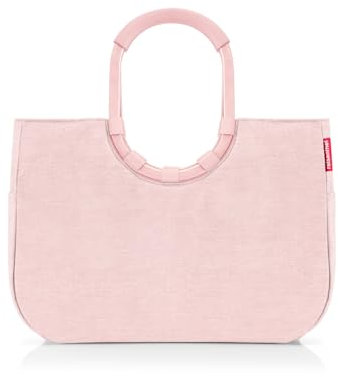 reisenthel loopshopper L frame twist blush – Stabile Tasche mit praktischen Fächern aus recycelten PET-Flaschen – Charmantes und wasserabweisendes Design
