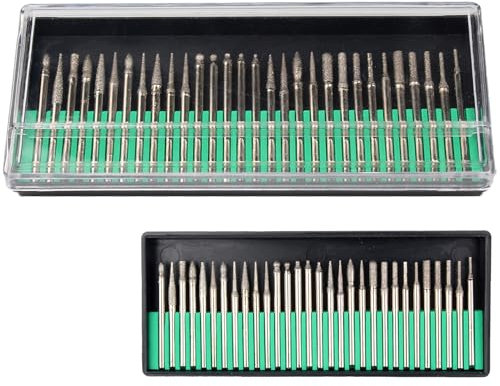 Set di 30 Punte Diamantata,Frese Diamantate Rotative,Punte Diamantate con Gambo da 1/8'' (3 mm),Set di Frese Rotanti,per Incisione,Levigatura,Lucidatura,Foratura