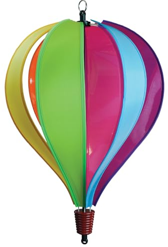In the Breeze 0972 — Fiesta 6-Panel Fabric Hot Air Balloon — Colorful, Vibrant Hanging Outdoor Wind Spinner