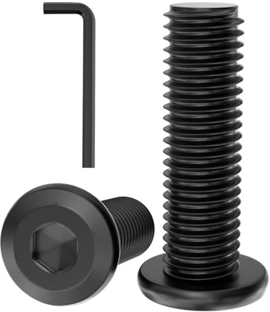 GUEEYUAW 30 Piezas Tornillos De Cabeza Plana Hexagonal M3 x 10 mm, Acero Inoxidable 304 A2 V2A, Tornillos de Cabeza Hexagonal Negro, Con Llave Hexagonal Negro, se pueden utilizar al aire libre