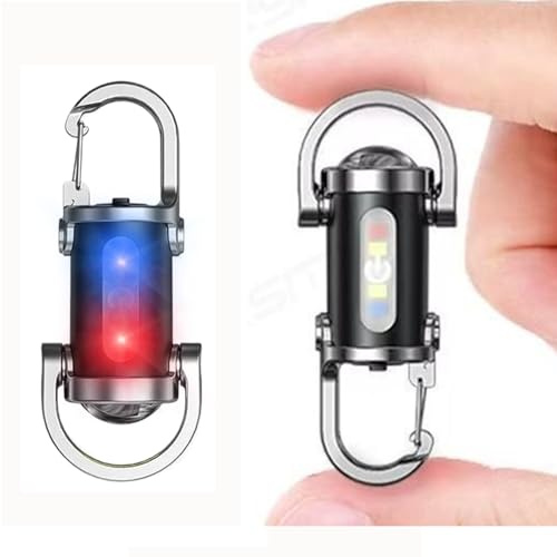 2pcs LED Rechargeable Keychain Flashlight, Waterproof Pocket Keyring Torch, ABS Portable Travel Torch with High Brightness, Bright Keychain Flashlight for Fishing Hiking Travel Home Outdoor Hunting