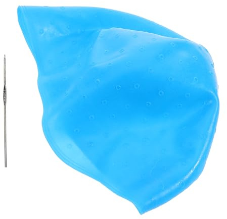 MAGICLULU Gorro de Silicona para Mechas Reutilizable, Tapa para Teñir Cabello en Peluquería, Accesorio Profesional para Tratamientos Capilares, Color Azul, Tamaño Único, Suministro