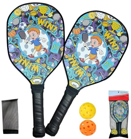 Set di racchette da racquetball, manico antiscivolo con trasporto portatile, per bambini e adulti, pratiche quotidiane, allenamento di base e competizioni