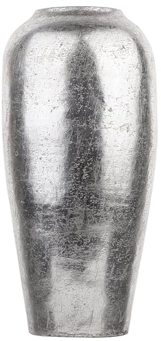 Decorative Accent Vase Plant Flower Pot Holder Terracotta Silver Lorca