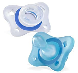Chicco PhysioForma Ciuccio in Silicone 2-6 mesi, 2 Pezzi, Set Gommottini 2-6 Mesi, Blu