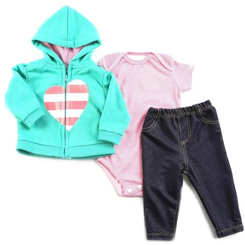 ZIYIUI Vestiti per Bambole per New Born Baby Doll, Cotone con Cappello per 18 -22 Carino Vestiti Bambolotti (45-55 cm) (Verde)