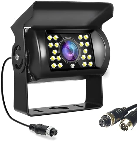 Rimoody Rückfahrkamera 4 Pin Aviation Stecker IR Nachtsicht Keine Hilfslinie Ohne Ändern der Farbe IP67 wasserdichte Rückfahrkamera Für SUV/Bus/Wohnmobil/LKW/Auflieger/Auto Heavy Duty 9V-36V
