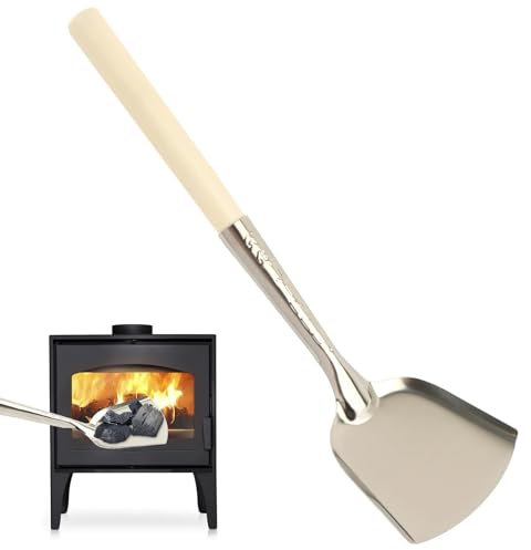 Pelle à cendres de cheminée à long manche, nettoyeur de four à pizza avec poignée en bois, truelle de cheminée, barbecue au charbon, râteau à cendres, outils de cheminée, outils de jardinage, pour la
