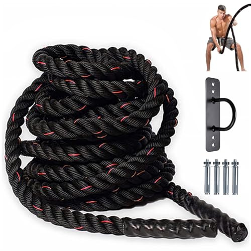 Battle Rope 9M Length 38MM Diameter, Polyester Workout Rope, Heavy Ropes for Home Gym and Workout