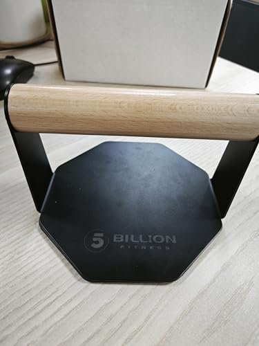 5BILLION Liegestützgriffe Push Up Bars Stand - Home Gym Übung Trainieren Ausbildung - Gut für Deine Muskel-Ups & Klimmzüge - Schaumgriff (schwarz) (Eisen + Holz)