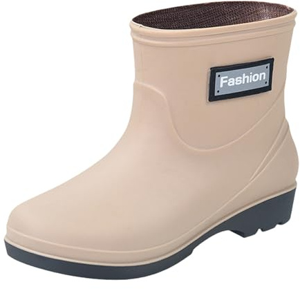 Generisch Bottes de pluie pour femme - Courtes - En caoutchouc - Antidérapantes - Imperméables - Chaudes - Confortables - Pour l'extérieur, le jardinage, l'agriculture, la pêche