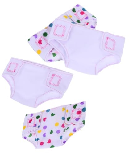 HOOTNEE 4 Pañales Reutilizables y Ajustables para Muñecas Pañales de Juguete de Tela Colores y Multicolor Accesorios Creativos para Juegos de Imitación y Cuidado Infantil