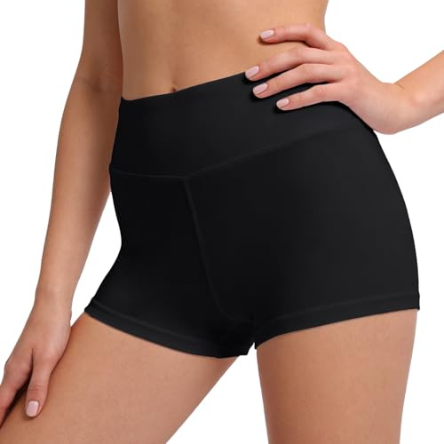 InfiniZer Slip Shorts for Women Under Dress,Boyshorts Panties Anti Chafing Boyshorts Smooth Shapewear Mini Shorts (Black, S/M)