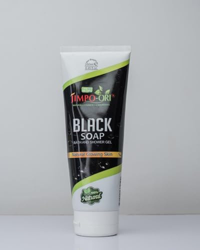 Jimpo-Ori Black Soap Bath & Shower Gel, African Black Soap, Natural Fruit Extracts, Botanical Oils, Organic Formula, All Skin Types