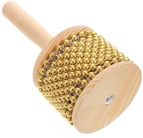 GLSTOY Wooden Handle Cabasa Instrument Portable African Musical Instrument Handheld Shaker Percussion Toy for Latin Jazz Music and Cognitive Play
