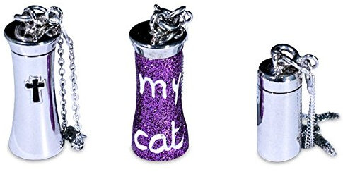 Collier Argent 925 avec croix Urne funéraire pour animaux/Silver urn with Cross Necklace