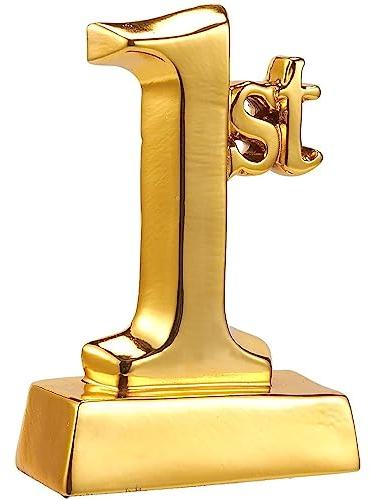 Juvale Siegerpokal 1st - Trophäe - Für Wettkämpfe, Sportturniere, Schulwettbewerbe, Geburtstagsspiele - Perfekt für Kinder, Teenager, Erwachsene - Goldfarben, 14 x 9 x 4,5 cm