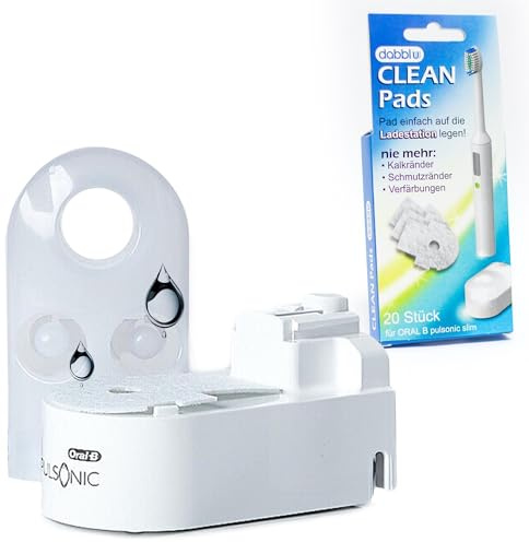 DABBLU Clean Pads, für Oral-B Pulsonic Slim Ladestation, für elektrische Zahnbürste, Einfach anwendbar & hygienisch, 100% Polyester, Passgenau & Ladefunktionssicher, 20er Pack