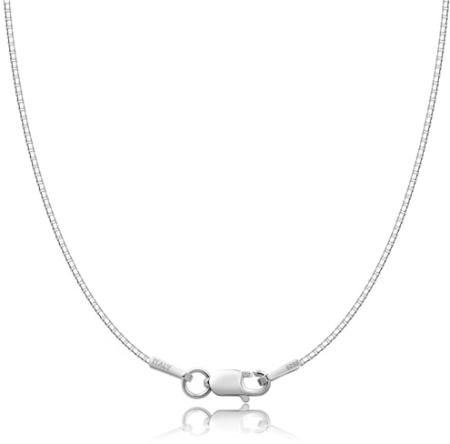 ASHINE 21 inch 925 Sterling Silver Necklace for Women Silver Chain Necklace for Women Valentine Jewelry Charm Dainty for Pendant (1mm Box Chain Lobster Clasp 21 Inches)