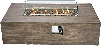 Teamson Home Outdoor Garden X-Large, Propane Gas Fire Pit Table Burner, Smokeless Firepit, Patio Furniture Heater with Screen, Lava Rocks, Cover