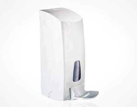 Marplast 855 - Dispenser disinfettante per manici, in plastica, con braccio, ricaricabile, colore: Bianco