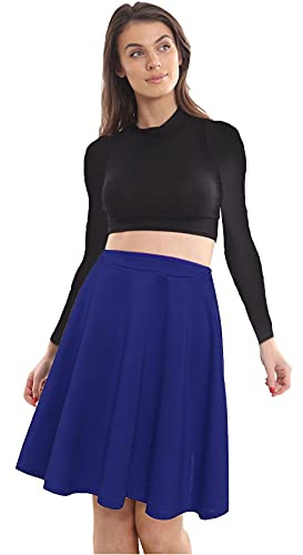 Crazy Girls Womens Midi Skater Skirt, Royal Blue, ML (UK 12-14)