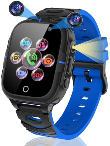 clleylise Montre Connectée Enfant, Montre Enfant, Montre Connectée Enfant Garçon, Montre Telephone Enfant, Parler, SOS, Jeux, Photo, Cadeau de fête Jouets pour garçons et Filles de 4 à 16 Ans