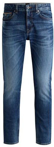 BOSS Herren Delaware Selvedge BO Delaware Blaue Slim-Fit Jeans aus bequemem Stretch-Denim mit Webkante Blau 32/34