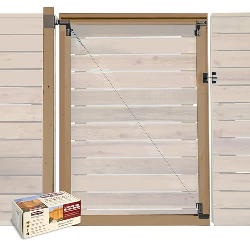 Adjust-A-Gate Unlimited Frameless Gate Kit with Anti Sag Design, Openings Up to 72 x 84