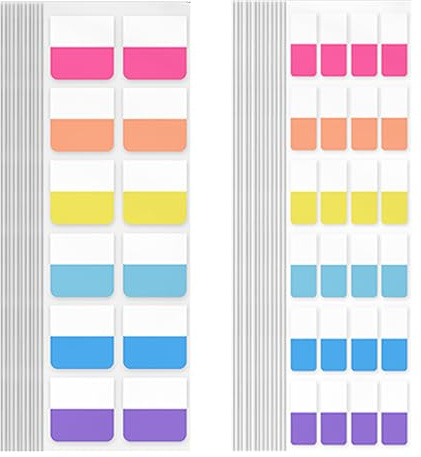 WOLMIK Index Tabs - 360 PCS Sticky Index Tabs Flags Set Writable Sticky Index Tabs Transparent Book Tabs Flag Filing Tabs Page Markers Tape Flags for Book Tags Stickers Index Markers Office School