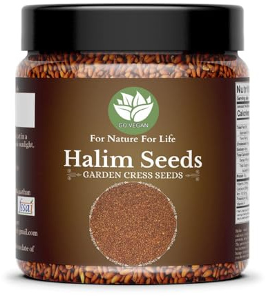 Go Vegan Halim Seeds 400 gm | Garden Cress Asaliya | Aliv Pure & Natural |Haleem Seeds | Halim Seeds for Eating - Diwali Gift Pack