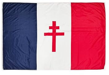 Grand DRAPEAU RESISTANCE FRANÇAISE Exterieur 225x150cm Drapeau Balcon Renforcé et 2 Oeillets Métalliques Drapeau XL (Résistance française, 225x150cm)