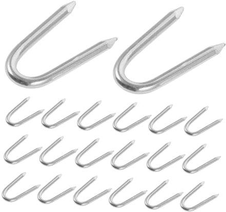 PRETYZOOM 200 Pièces Clous De Clôture Clips De Clôture En Fil De Fer Agrafes De Clôture En Fil De Fer Clous De Sol En Forme De U Clips De Clôture Clous De Clôture Agrafes De Poteau De