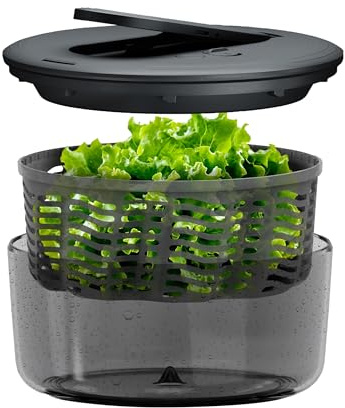 Zyliss Swift Dry Centrifugadora de Ensalada Pequeña 3,5 L, Escurridor Verduras, Sin BPA, Base antideslizante, Tecnología AquaVent, Botón de parada, Apta para lavavajillas