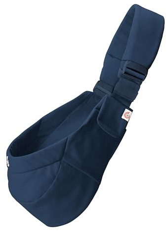 Ergobaby Upsie Sling Babyhüfttrage, Ergonomische Hüfttrage für Babys und Kleinkinder ab 6 Monaten (7,7-20,4 kg), spontanes Wechseln zwischen Laufen und Getragenwerden, Midnight Blue