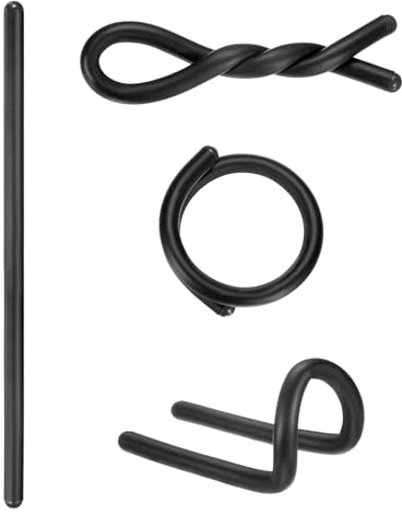 M METERXITY 4-Pack Twist Rubber Ties, 17-Inch EVA Foam Reusable Twist Ties for Organizing Bundling Cords/Wires/Cables, Bendable Rubber Tie Down Straps [Black]