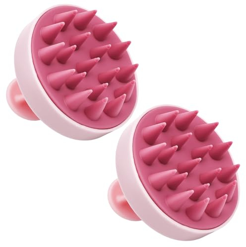 2 spazzole per massaggio del cuoio capelluto in silicone, per capelli bagnati e asciutti, per la pulizia e il relax, spazzola per shampoo, massaggiatore per la testa per tutti i tipi di capelli