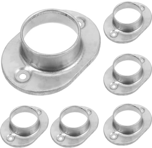 PRETYZOOM 6pcs Round Tube Post Base Post Flange Mount Base Tube Plate for Handrail Supports Deck Railing Bracket Fence Outdoor Support for Railings & Pickets