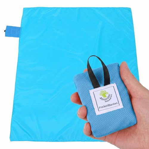 Coperta da spiaggia 2 in 1, impermeabile, a prova di sabbia, tappetino da picnic con borsa portatile, pieghevole, per 1 persona, senza sabbia, escursionismo, prato, campeggio, festival musicale, auto