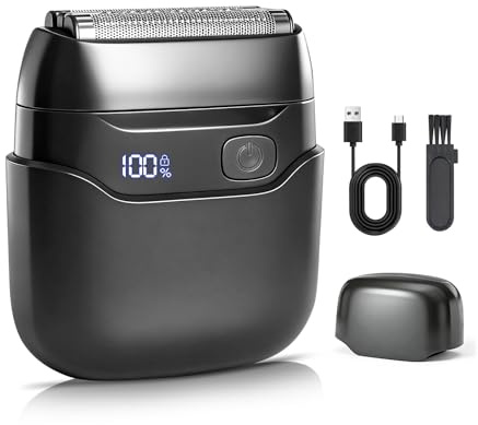 Electric Shavers for Men Face: Foil Shaver with 3 Floating Blades | IPX7 Waterproof Electric Razor for Men, USB-C Fast Rechargeable & LED Power Display, Cordless Face Shaver for Travel & Home